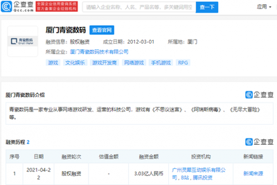 多家科技巨頭投資網(wǎng)絡(luò)游戲研發(fā)商——廈門青瓷數(shù)碼，推動(dòng)軟件開發(fā)創(chuàng)新